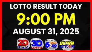 Lotto Result Today 9PM Draw August 31, 2025 | 2D, 3D Swertres, 6/49, 6/58, PCSO#lotto