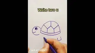 How to draw a turtle with alphabets | Draw so cute turtle for kids