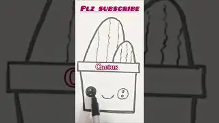 How to easy draw Cactus Picture 🌵✨😊 #shorts #youtube #viral #art #trending 😊😊😊