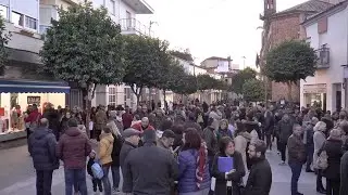 Masiva concentración de apoyo a los damnificados de la gran riada en Nerva