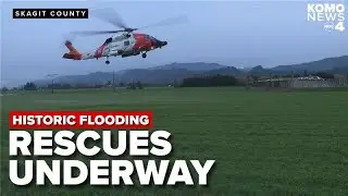 U.S. Coast Guard rescues residents stranded in floodwaters in Sumas
