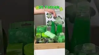 St. Patricks bath routine asmr 🍀🛁 #asmr #asmrsounds #bathtime #bathroomdecor #stpatricksday