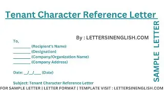 Tenant Character Reference Letter &ndash; Sample Letter for Tenant Character Reference