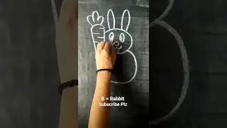 How to draw Rabbit With B Letter step by step for beginners #art #drawing #shorts