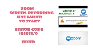Zoom Screen recording failed to Start | Error Code 0 | How to record using screen recorder || Solved
