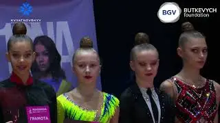 Парад нагородження гімнасток 2012 р.н. Gold  турніру Rizatdinova Cup 2025 м  Київ