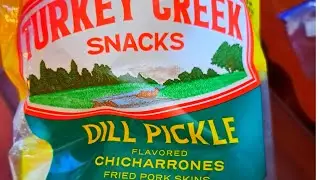 TURKEY CREEK SNACKS DILL PICKLE FLAVORED CHICHARRONES FRIED PORK SKINS REVIEW