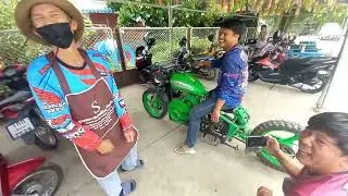รถมอไซค์ประดิษฐ์ฝีมือพ่อมงคล วางเครื่องคูโบต้า