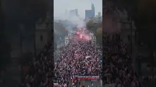 Massive Polish nationalist march for Poland Independence day. 100,000 march through Warsaw. #1111