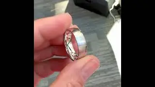 Bespoke men's wedding ring in 18k white gold, Sydney jeweller Lizunova Fine Jewels.