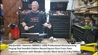 Blacksmiths' Hammer Metalworking Forging Tool Swedish Pattern Round Square Face (2.2 lbs/1000g)