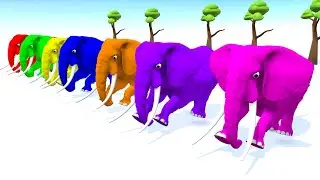 Learn Colors with Animals for Children | Colour Elephant Rhymes | Learning Video for Kids, Toddlers