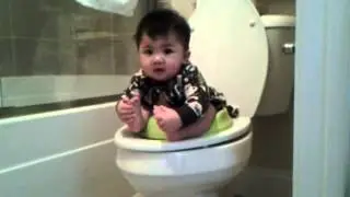Baby Pooping in Toilet (Infant Potty Training)