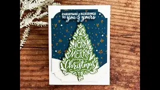 Combine Glimmer Hot Foiling, Stamping, Heat Embossing & Scene Building ~ Christmas Tree Card Making