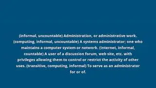 what is the meaning of admin