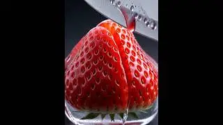 Most Satisfying Ice Strawberry Cutting ASMR 🍓❄️ | Relaxing Crunch Sounds#satisfying#asmr#icecutting