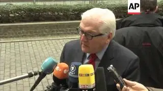 UK, German, Belgian, Greek and French Foreign Ministers arrive, comment