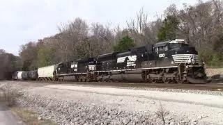 Trainspotting: NS #1010 leads NS 143 through Burnside, KY