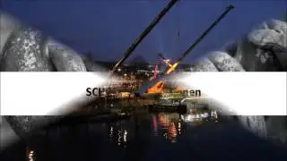 SCHOLPP - Einheben eines Kabelstegs auf Pontons / S-GK 450 + S-GK 500 + S-HK 40 im Einsatz