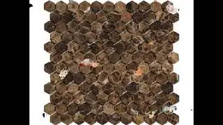Hexagon Tour 2x2 Brown Glass and Marble Mosaic Tile