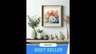 Colorful Abstract Poppy Flowers Watercolor Print, Nature Inspired Wall Art, Vibrant Floral Print,...