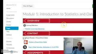 Canvas Course Tour Video, Fall 2017, STA 301