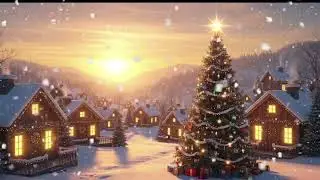 BEAUTIFUL RELAXING CHRISTMAS MUSIC 2026 🎄 Winter Sunset Village Ambience for Calm