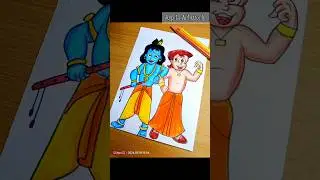 How to draw Chota Bheem and Krishna || Chota Bheem and Krishna drawing easy step by step 😍✨