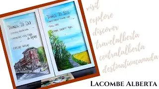 Painting the Lacombe Flatiron Building and the Lacombe County Trail in acrylics
