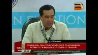 Commission on Appointments puts confirmation of Bautista & Abas to COMELEC on hold