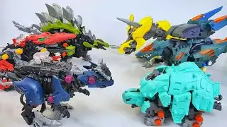 Jurassic Park collection ASMR unboxing mega T-rex stegosaurus triceratops styracosaurus mosasaurus