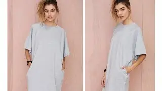 DIY  HOW TO MAKE AT-Shirt Dress ( Easy Sewing)