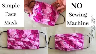 How To Make A Simple Pleated Face Mask With Filter Pocket | No Sewing Machine | AllThingsWithEl