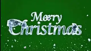 Merry Christmas Ice Text Animation &ndash; Shattering & Reforming Green Screen Loop 01