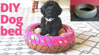 How to make a Donut bed for your pet / DIY dog bed using an old tire / Used tires craft ideas