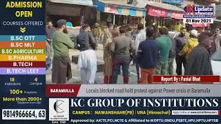 Locals blocked road hold protest against Power crisis in Baramulla