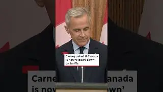 Carney asked if Canada is now &lsquo;elbows down&rsquo; on tariffs