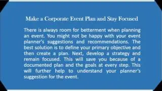 Essential Principles of Corporate Event Planning