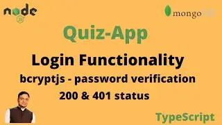 Login module implementation, password verification using bcryptjs and necessary checks