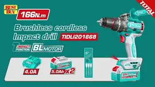 TOTAL Tools P20s 20v series 166Nm Brushless motor cordless impact drill - TIDLI201668