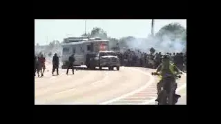 Truck with trailer drives through protest on I-244 in Tulsa | FOX23 News Tulsa