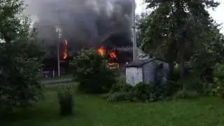 House Fire in Elphin - exploding hydro lines