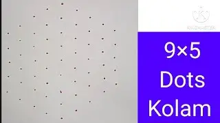 Very easy 9×5 dots kolam #muggulu #pullikolam #viral kolam #simplerangoli 