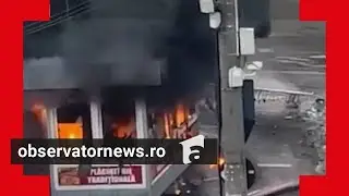 Explozie puternică &icirc;ntr-o patiserie din Gherla. Localul a fost distrus total