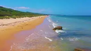 DJI 8k - Beautiful beaches sea wave around the world Normandy France