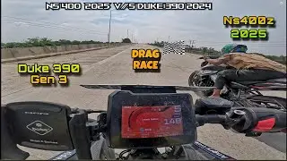 2025 pulsar Ns400z vs Duke390 Gen 3 Drag Race | Ns400z New Record 😱