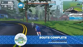 Zwift HR Zone 2 - Ticking off Watopia routes: Hilltop Hustle and Mountain Route