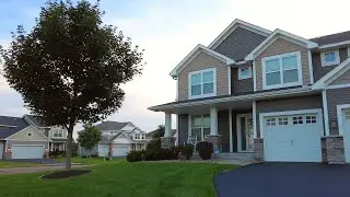 Walking in an American Neighborhood - Beautiful Houses - Suburban Tranquility at Golden Hour
