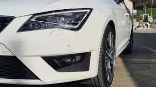 Seat Leon 5F ST FR halogeny przyciemnione folią PPF dyno smoke, przed i po