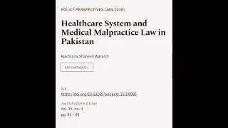 Healthcare System and Medical Malpractice Law in Pakistan | RTCL.TV